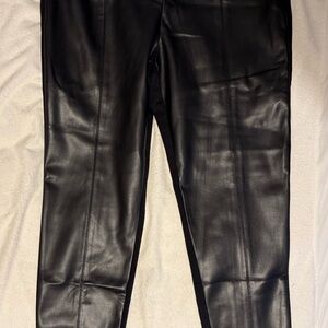 Ann Taylor Black Faux Leather Trousers